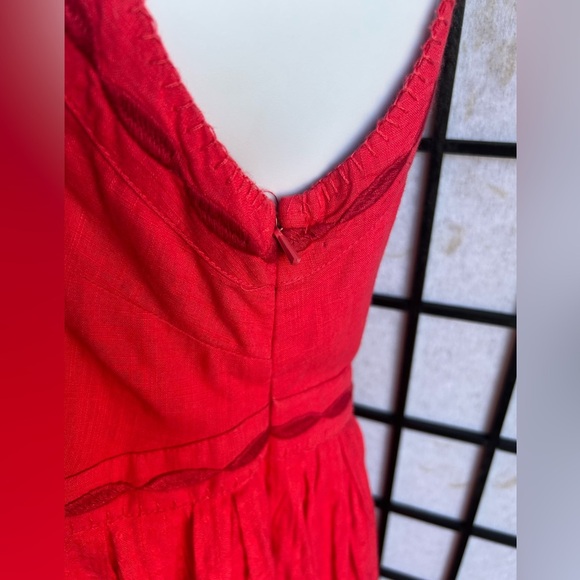 Free People Coral Birds Of A Feather Embroidered Sleeveless Mini Dress 6 - Picture 11 of 12